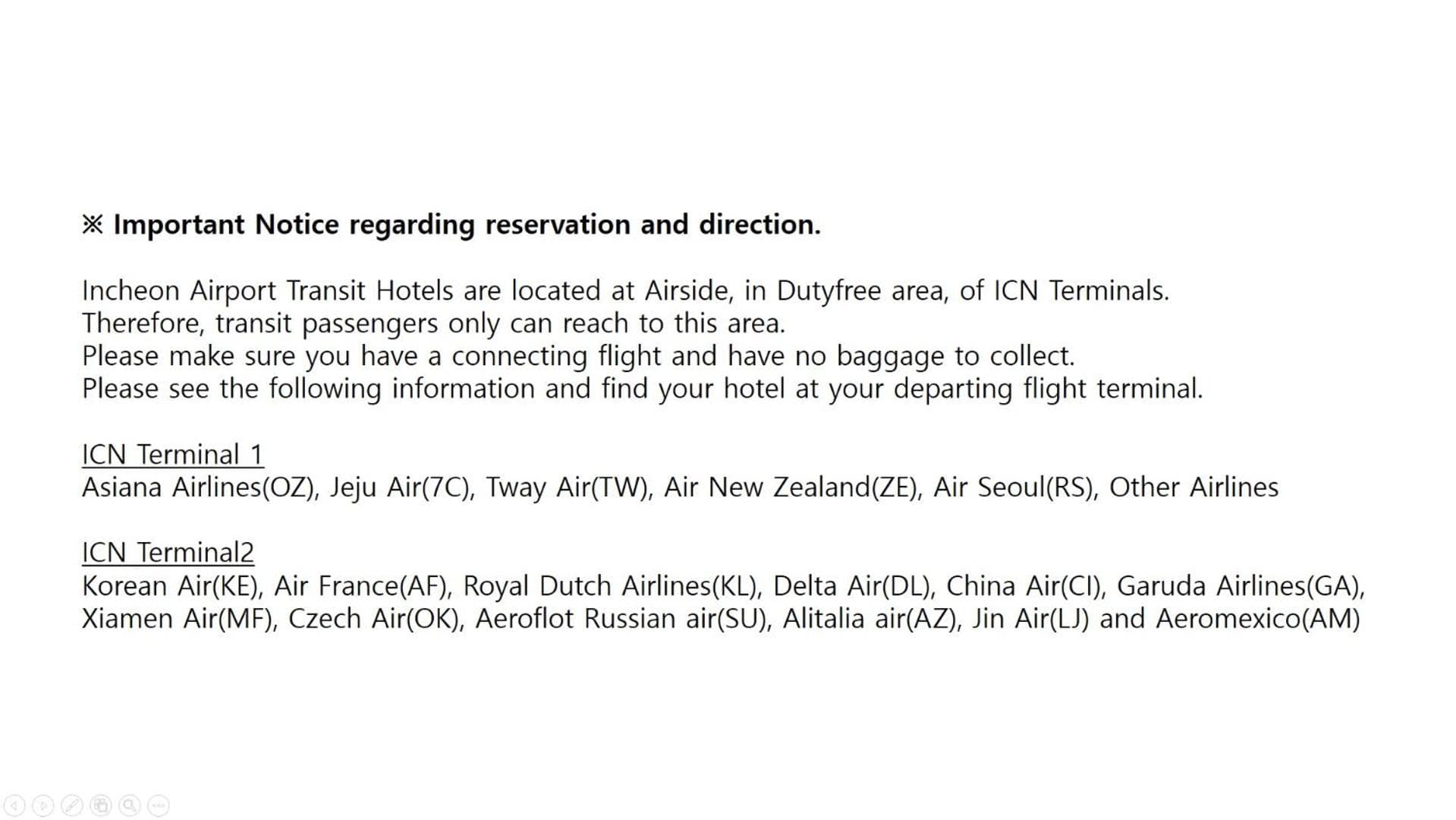 Incheon Airport Transit Hotel Terminal 2 인천공항 환승호텔 제 2 터미널